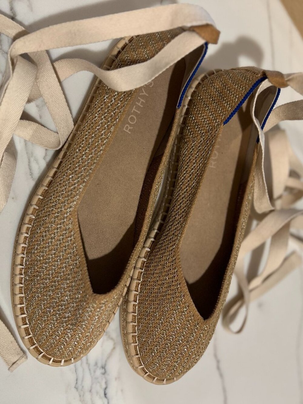 Rothy's The Espadrille Gold Stripe